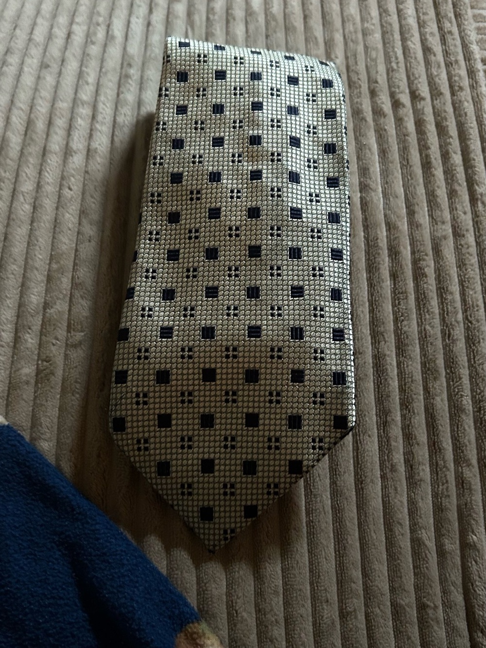 Church’s  Tie with Navy Square Motif - Men's Accessory